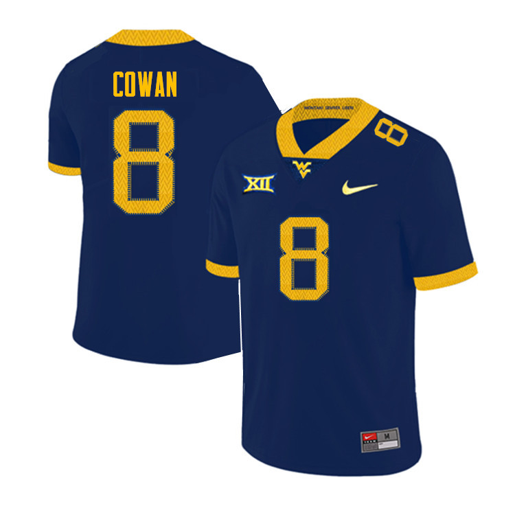 NCAA Men's VanDarius Cowan West Virginia Mountaineers Navy #8 Nike Stitched Football College Authentic Jersey HZ23C12RD